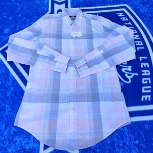 BOSS Hugo Boss Plaid Long Sleeve Button-Up Shirt Slim Fit Men's M